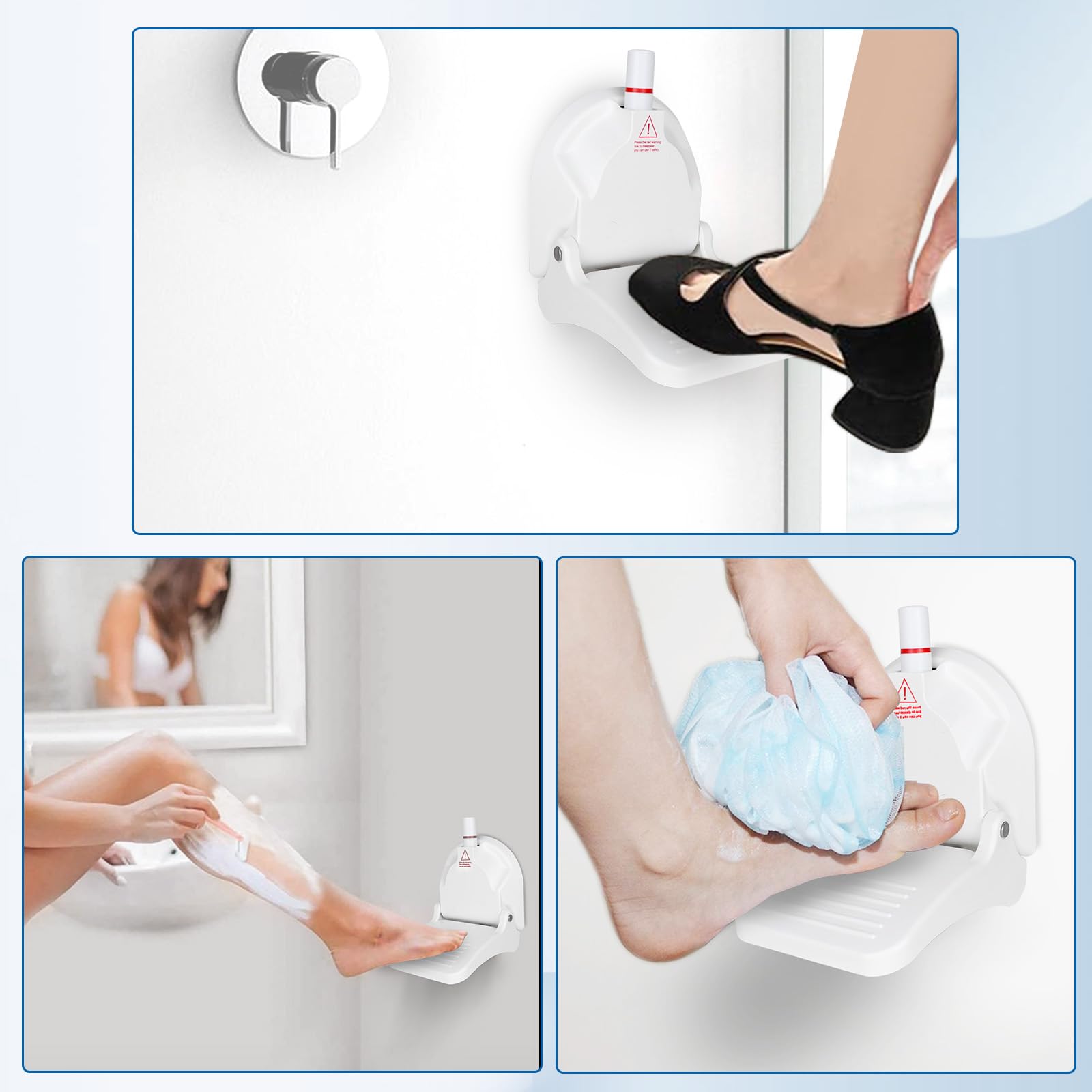CLIO Foot Rest shaving-leg use case depicts convenient leg grooming aid.