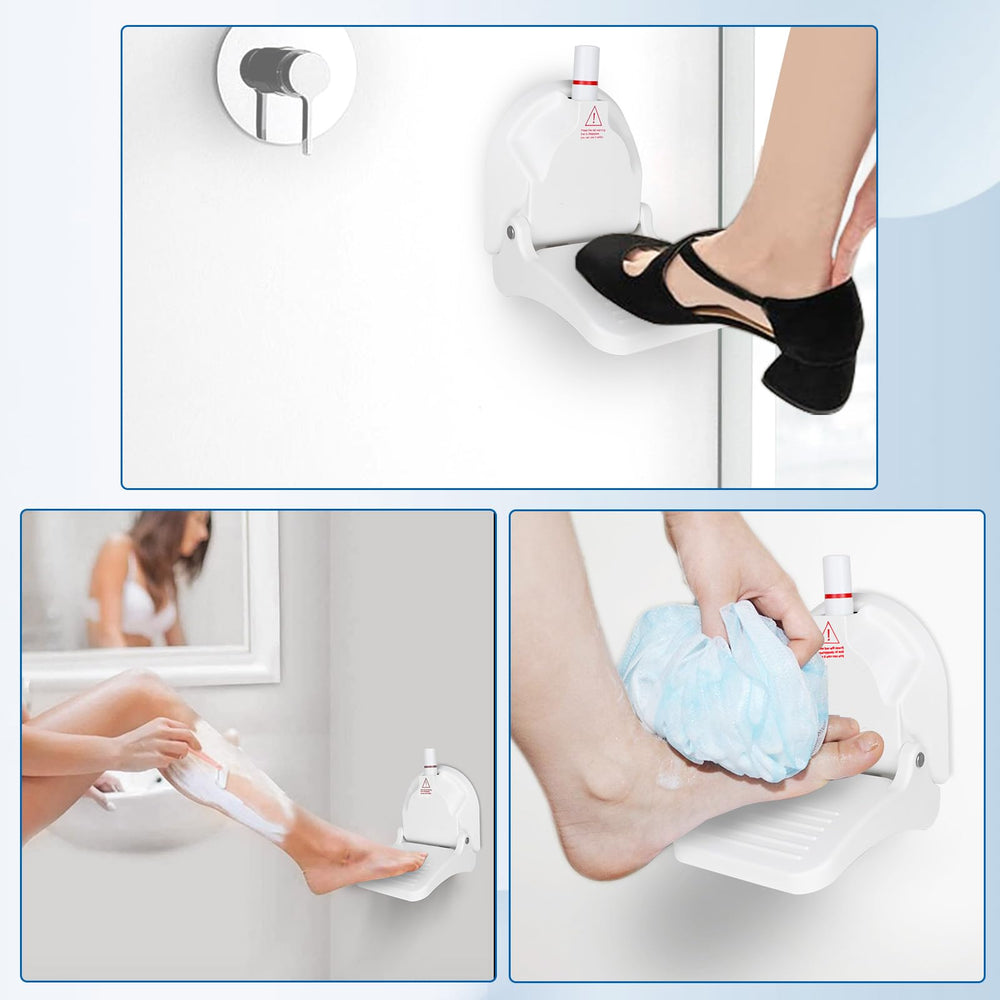 CLIO Foot Rest shaving-leg use case depicts convenient leg grooming aid.