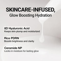 CLIO Professional Glazing Milky Essence rice PDRN detail suggests radiance support and skin-looking glow.