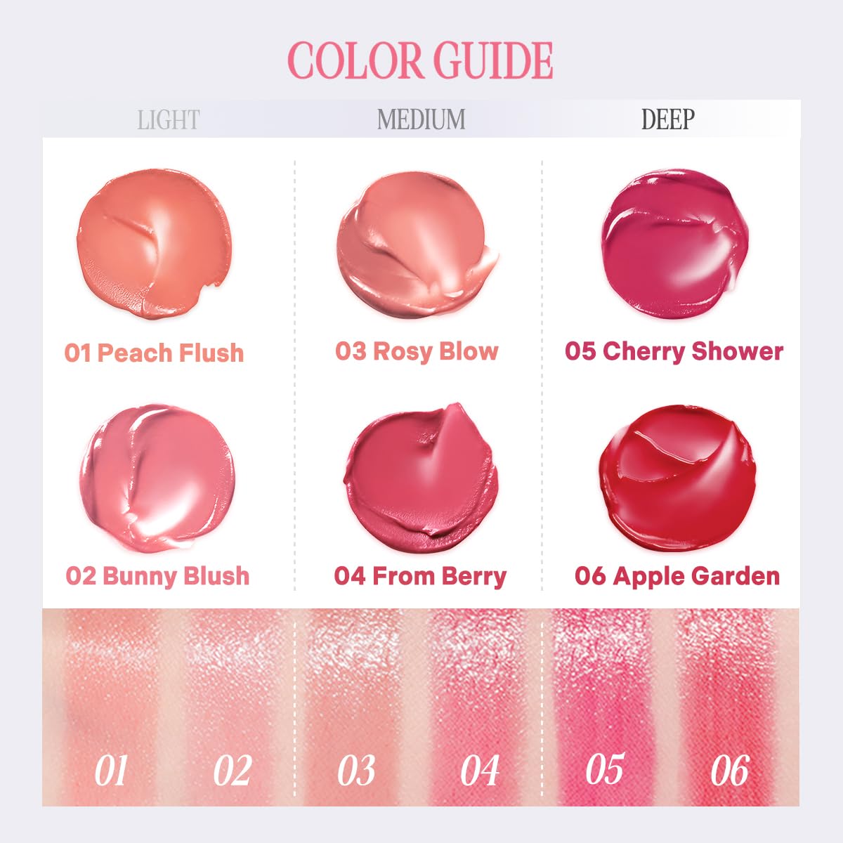 CLIO Lip & Cheek Tap Bunny Flush glossy finish close-up suggests radiant glow.