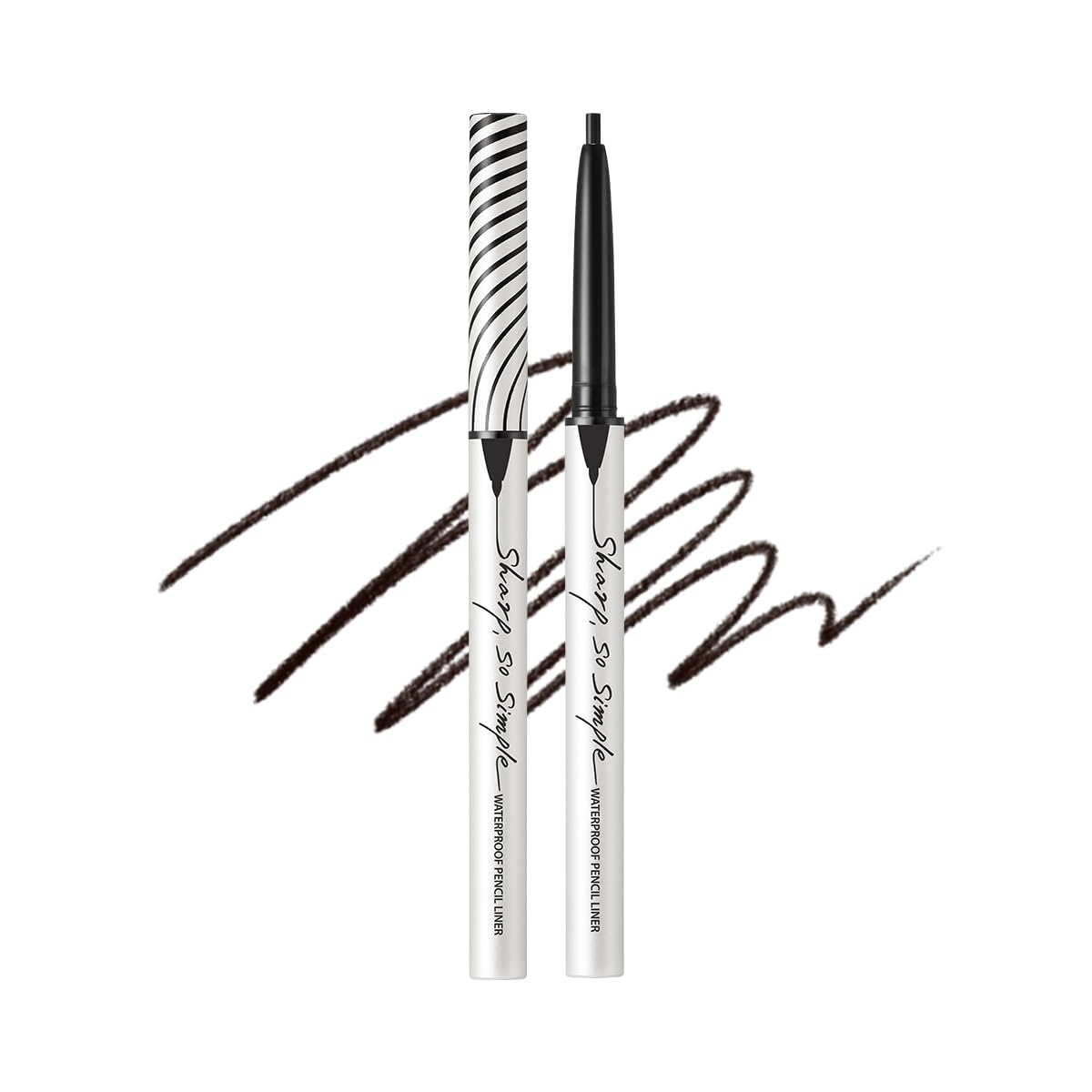 CLIO Sharp So Simple Waterproof Pencil Liner close-up shows precise 2mm tip for definition.