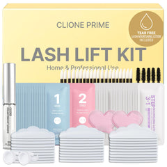 CLIONE PRIME lash lift kit packaging shows hygienic single use sachets for precise, fresh results
