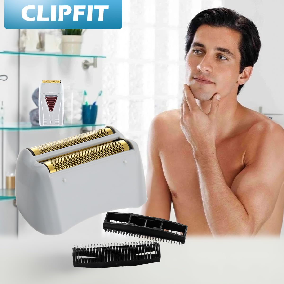 CLIPFIT compatible with Andis TS1 and TS2 shavers for convenient replacement.
