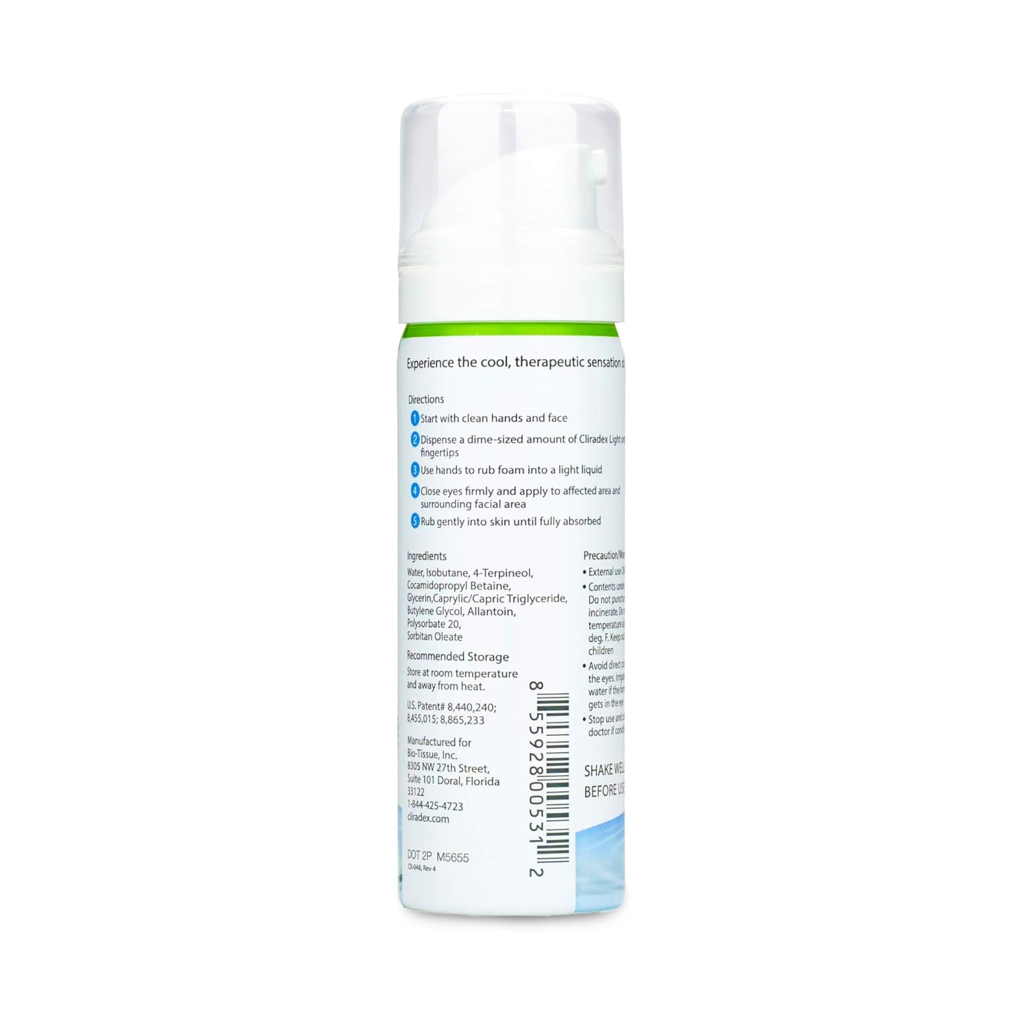 Cliradex Foam tea tree 4-terpineol natural cleansing focus