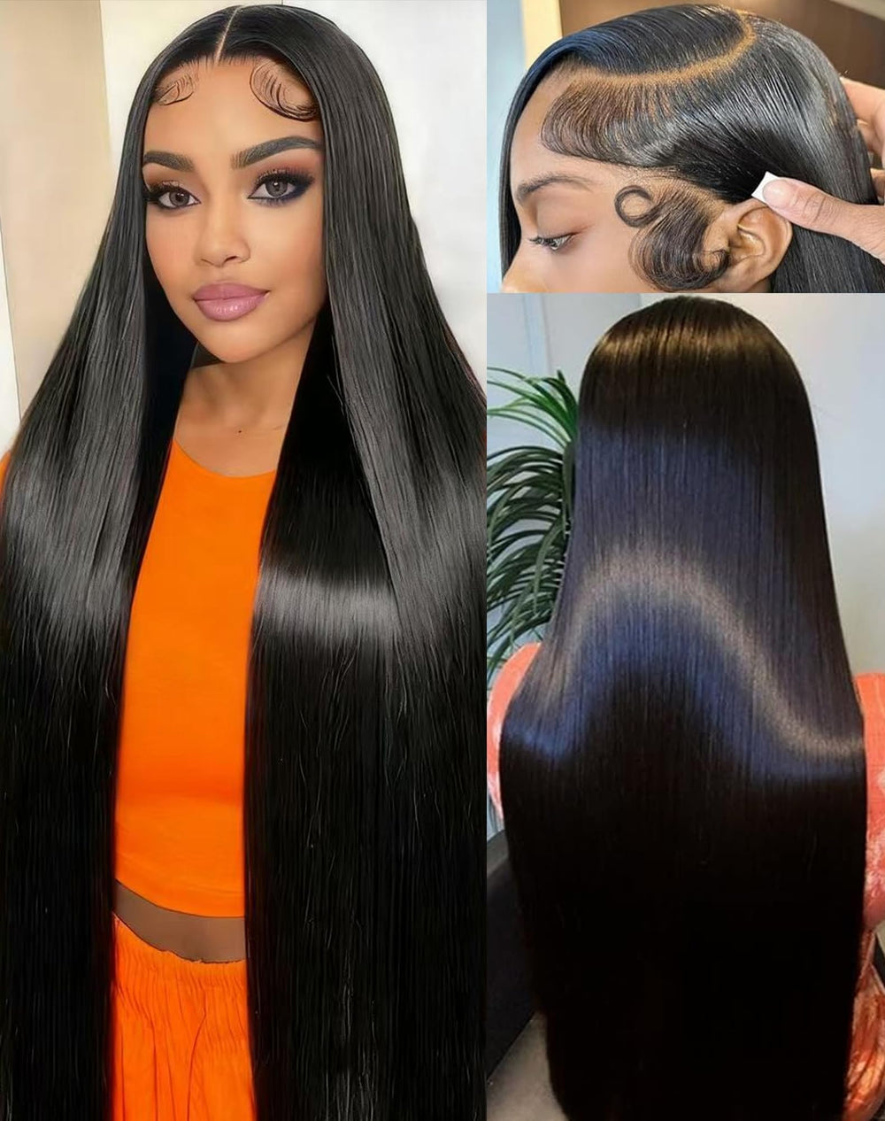 Cllok 30-inch straight wig lacefront close-up shows natural shine and a sleek silhouette.