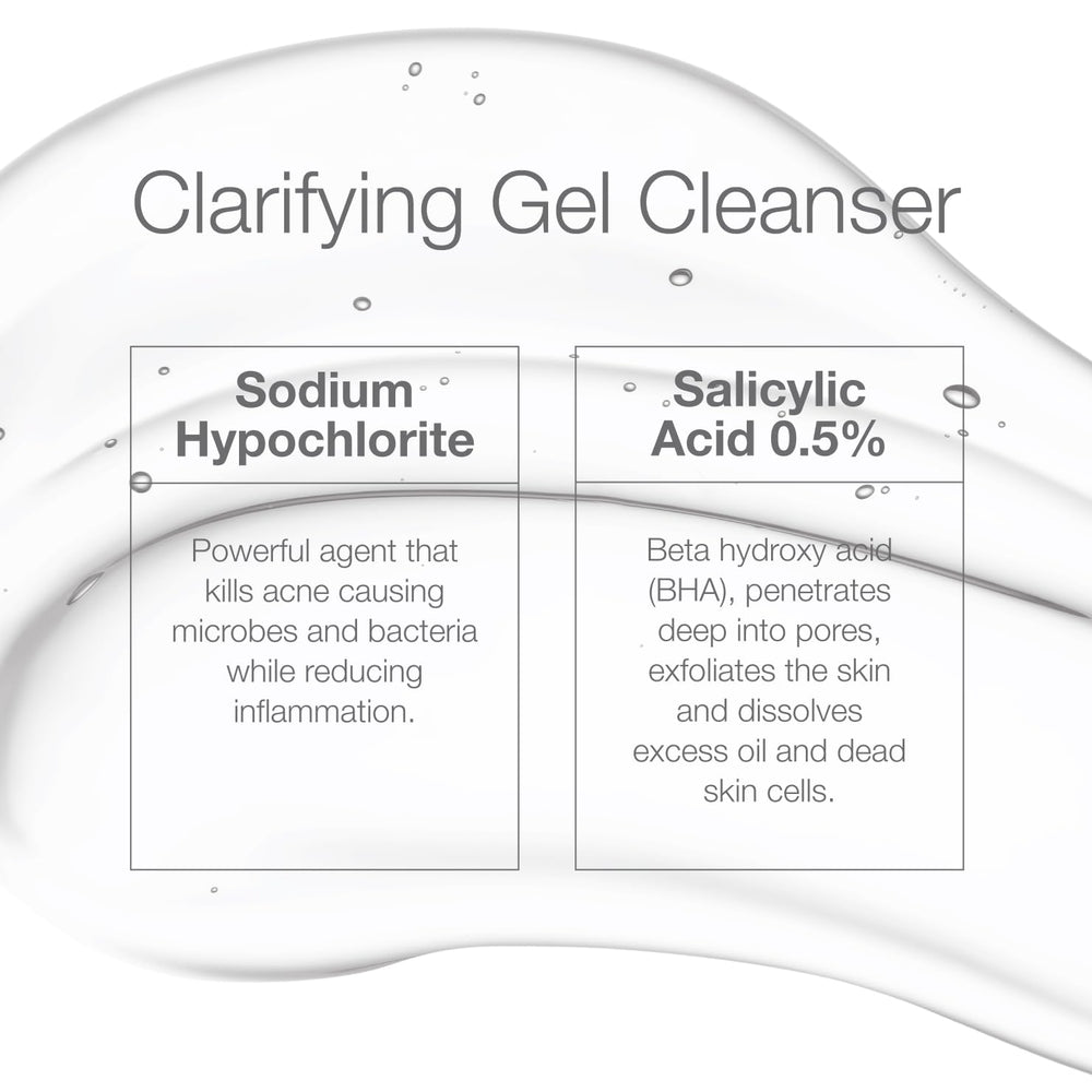 CLn Acne Cleanser therapeutic gel texture ready for cleansing oily skin.