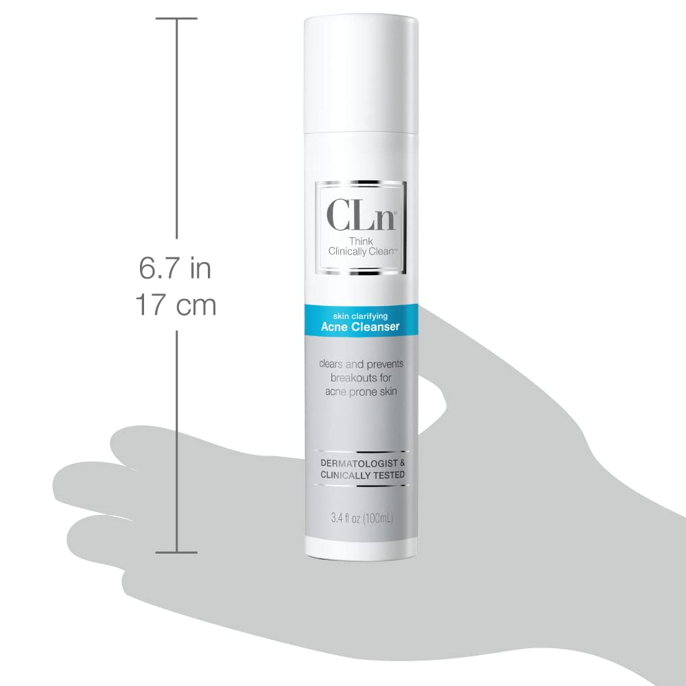 CLn travel-friendly 3.4 oz bottle shown for on-the-go skincare.