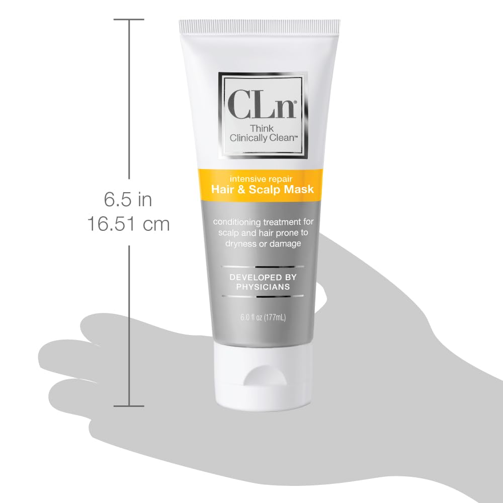 CLn Hair Mask before-after dry-hair comparison image shows dryness relief.