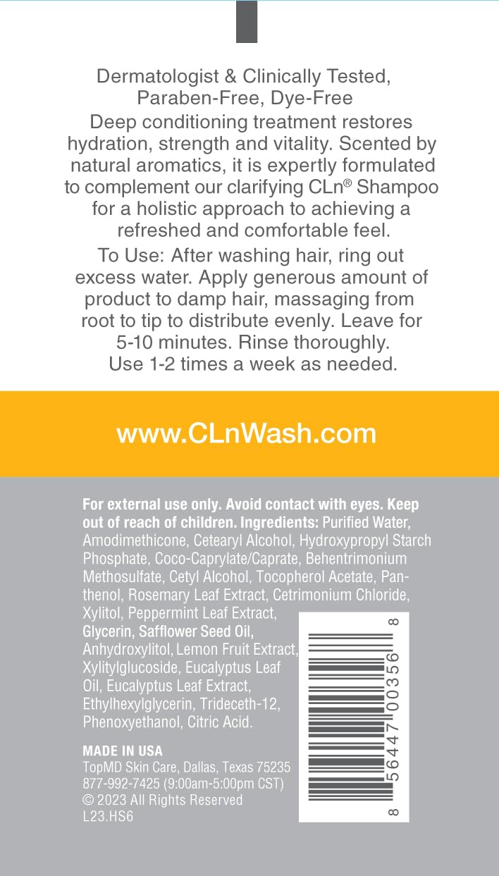 CLn Hair Mask texture closeup highlighting rich, hydrating conditioner.