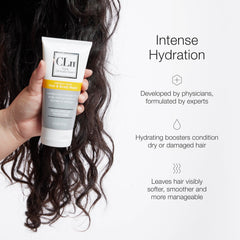 CLn Hair Mask hands applying on hair for targeted scalp care.