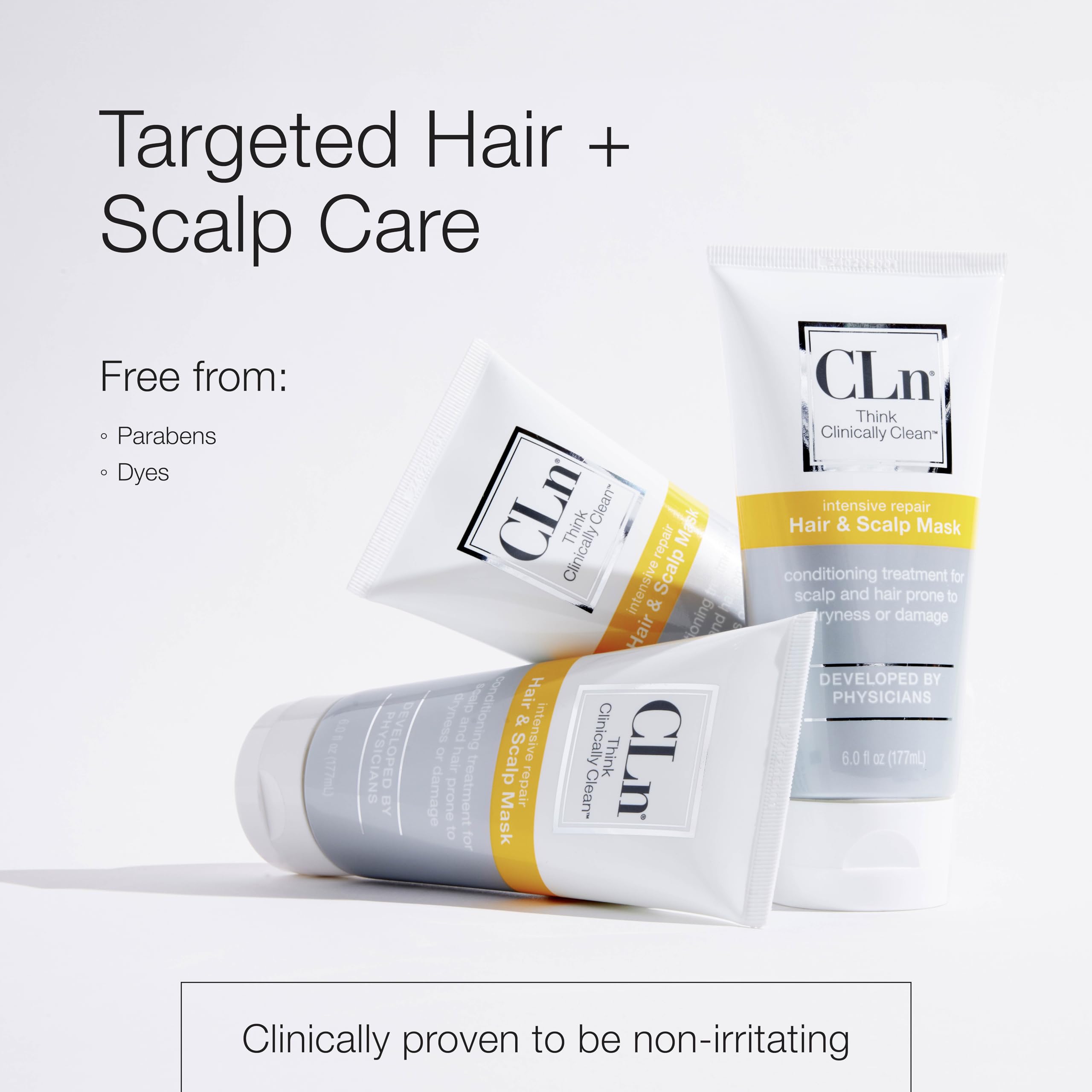 CLn Hair Mask eucalyptus scent closeup for refreshing sensory experience.