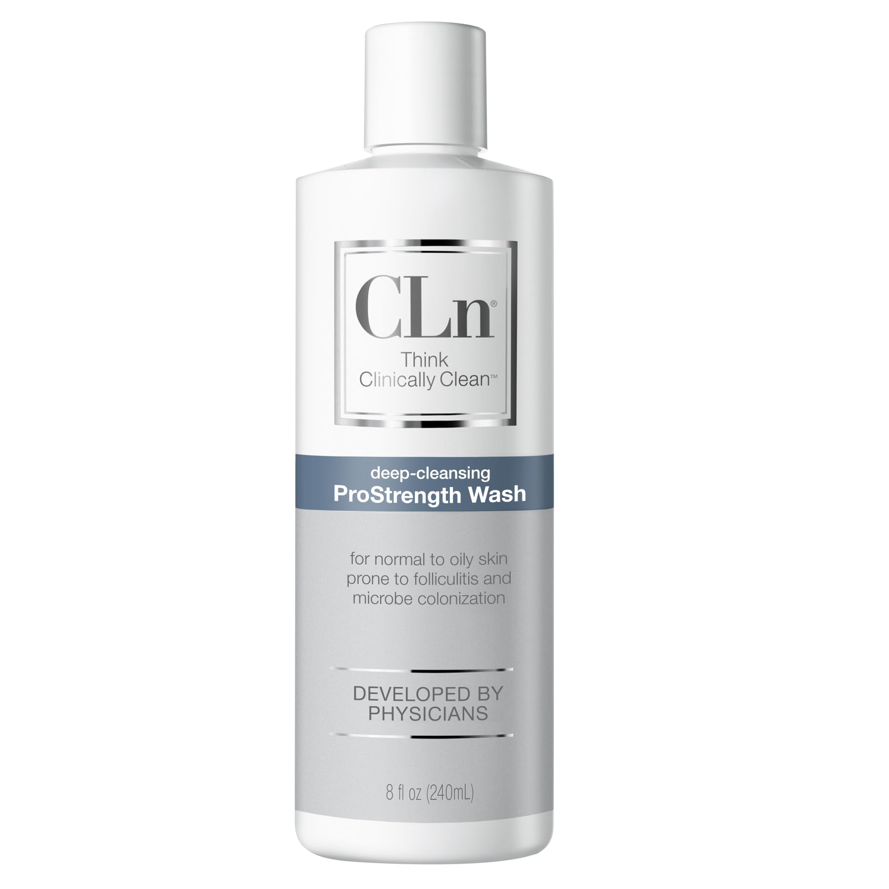 CLn ProStrength Wash bottle front for daily cleansing and oil balance.