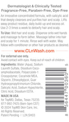 CLn Shampoo rich lather close-up demonstrates thorough cleansing.