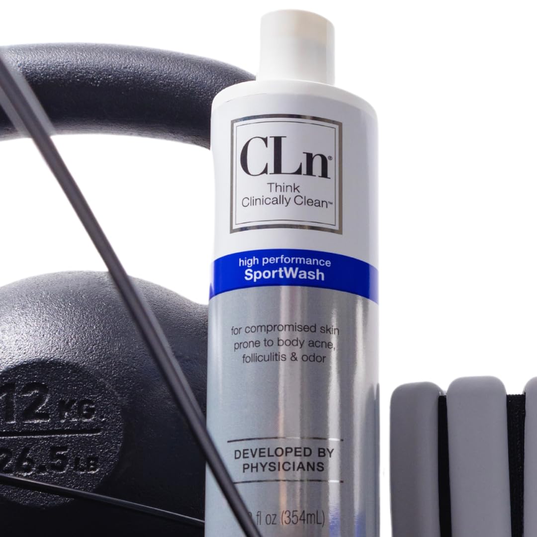 CLn SportWash back view bottle showcasing concentrated cleansing formula