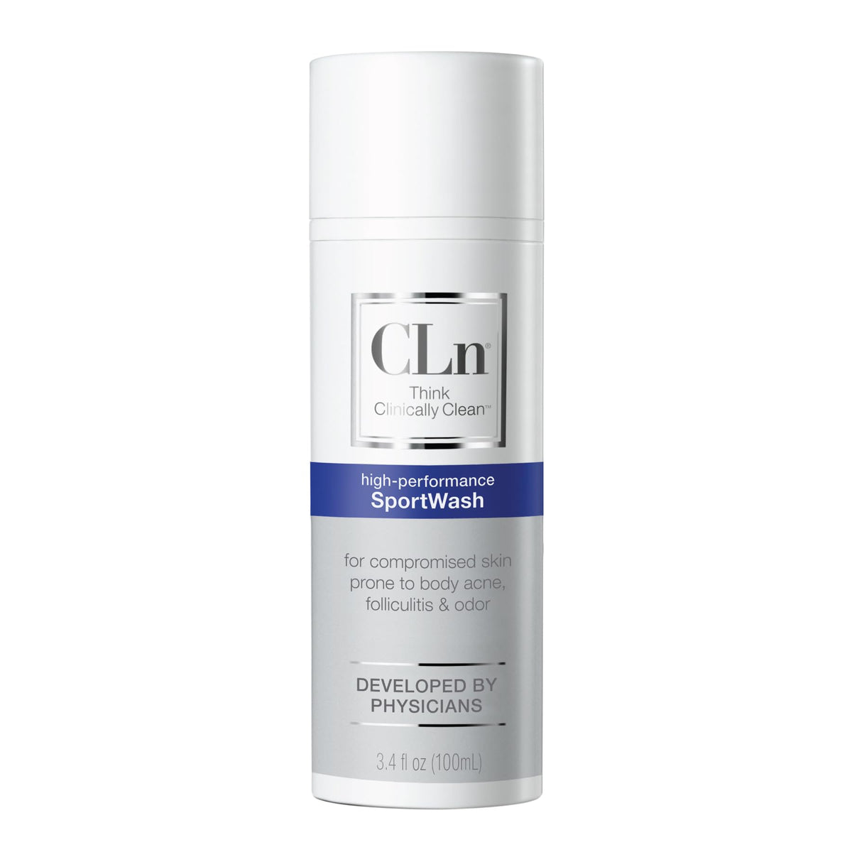 CLn SportWash bottle front view for fragrance-free daily cleansing