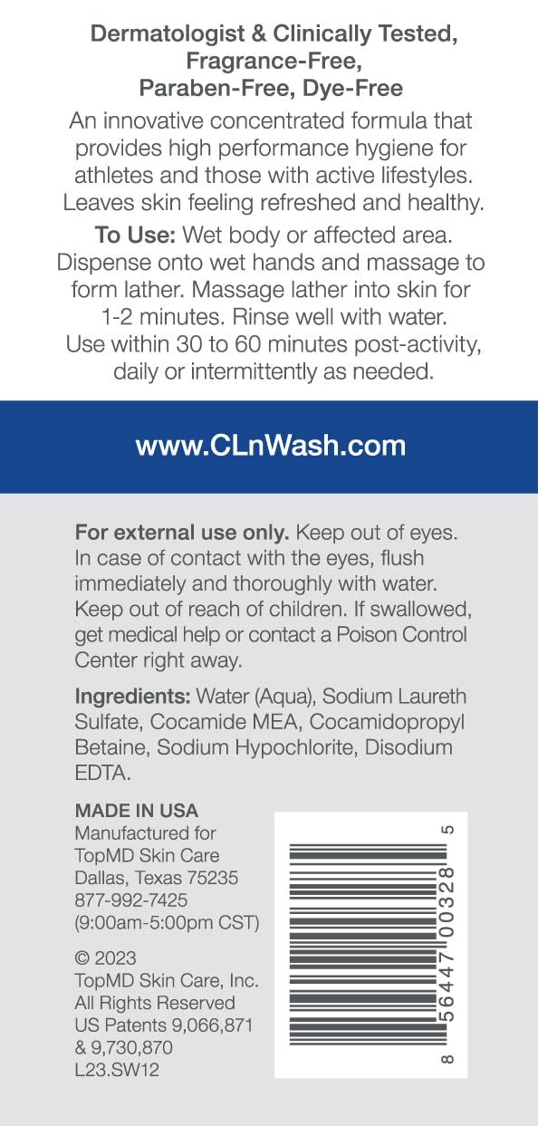 CLn SportWash rich foam lather for body and hair cleansing