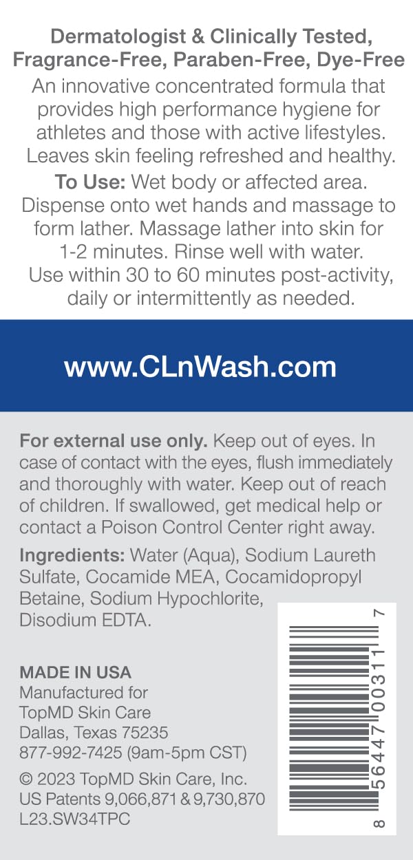 CLn SportWash foamy lather during application after training sessions