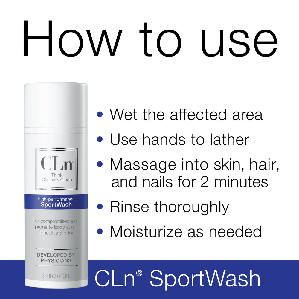 CLn SportWash fragrance-free label highlighting hypoallergenic formulation