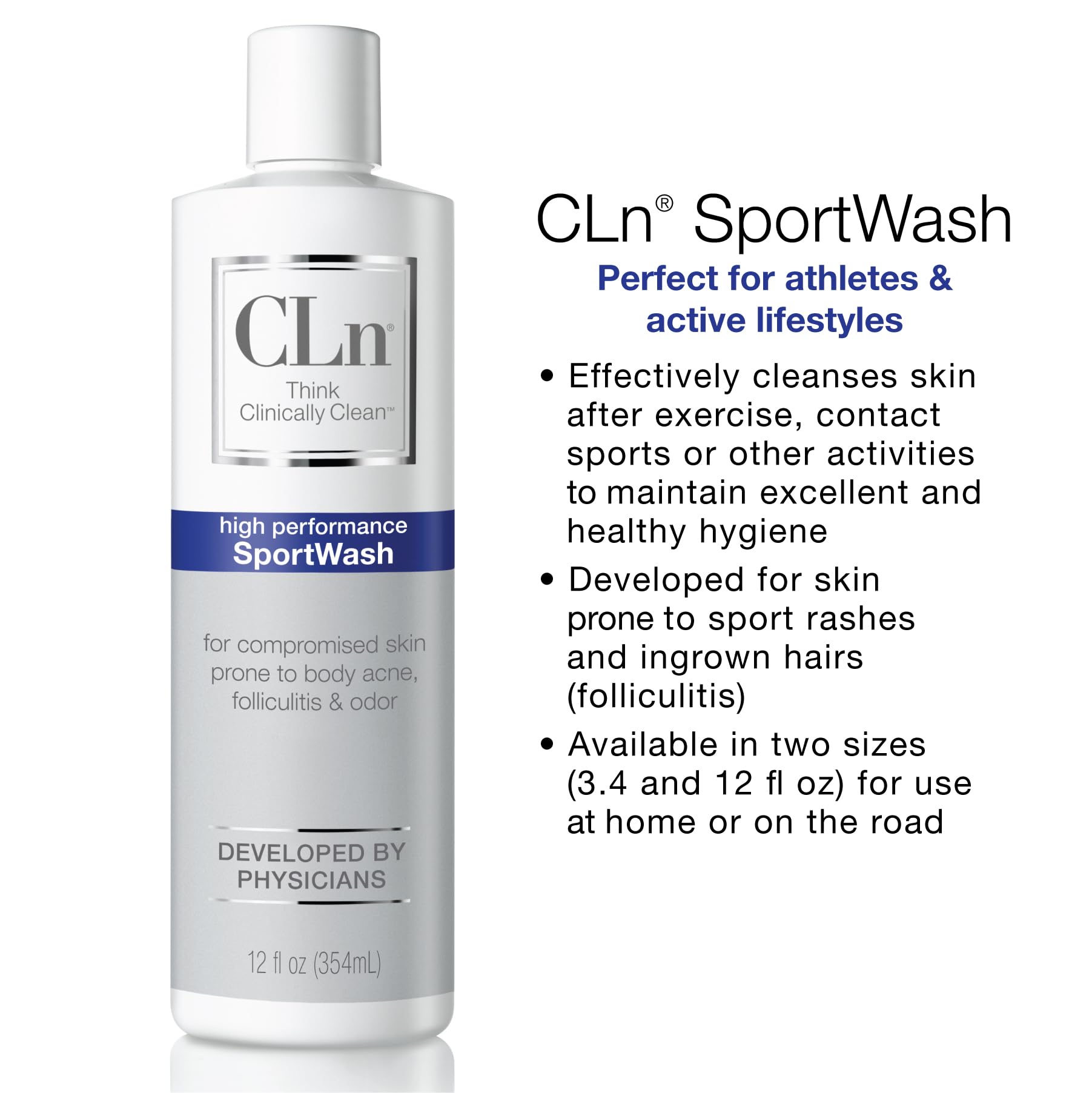 CLn SportWash pump action close up highlighting easy post workout cleansing