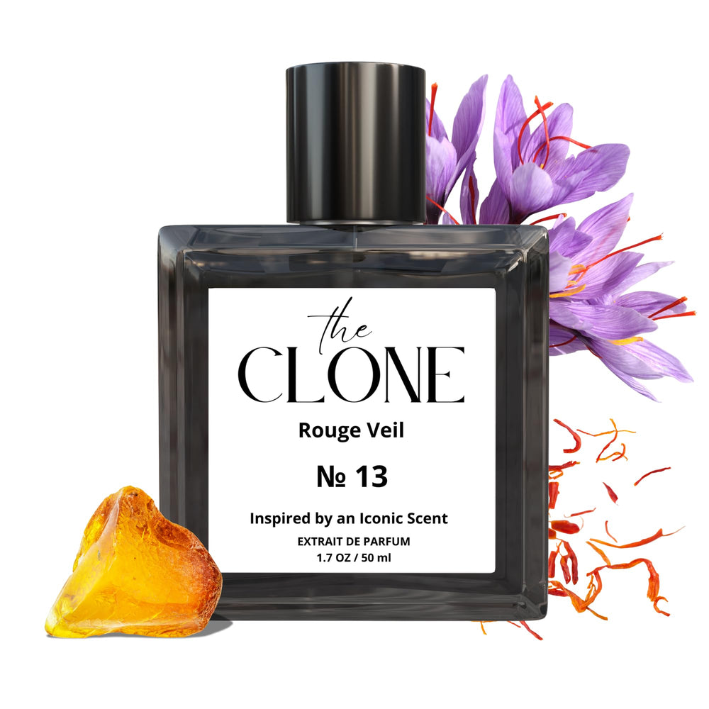 Clone Rouge Veil 13 top-note saffron and jasmine evoke luxurious daytime allure.