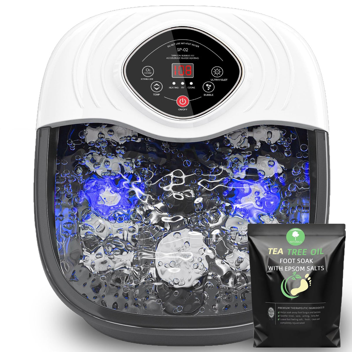 closewave foot spa-bubble-massage-heat provides warm, bubbly relief for tired feet.