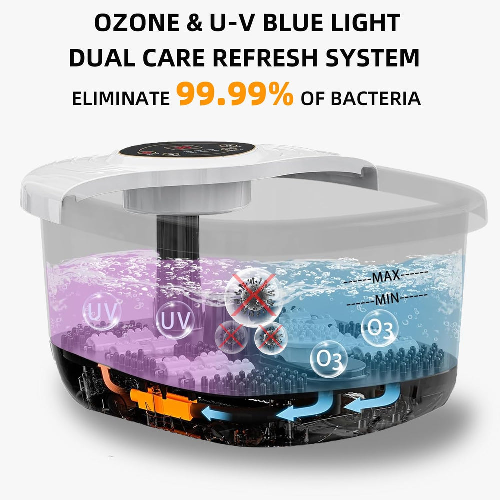 closewave foot spa-uv-ozone-purify maintains water freshness for cleaner-feeling feet.