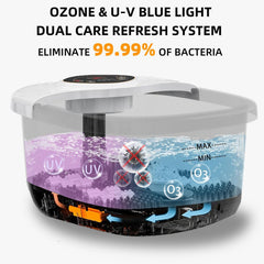 closewave foot spa-uv-ozone-purify maintains water freshness for cleaner-feeling feet.