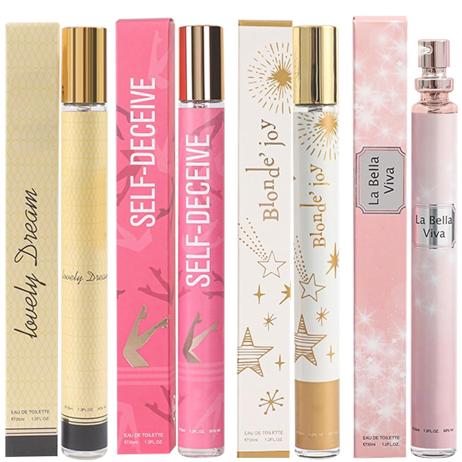 Clothes of Skin four-pack perfume bottles show elegant daily-wear design.