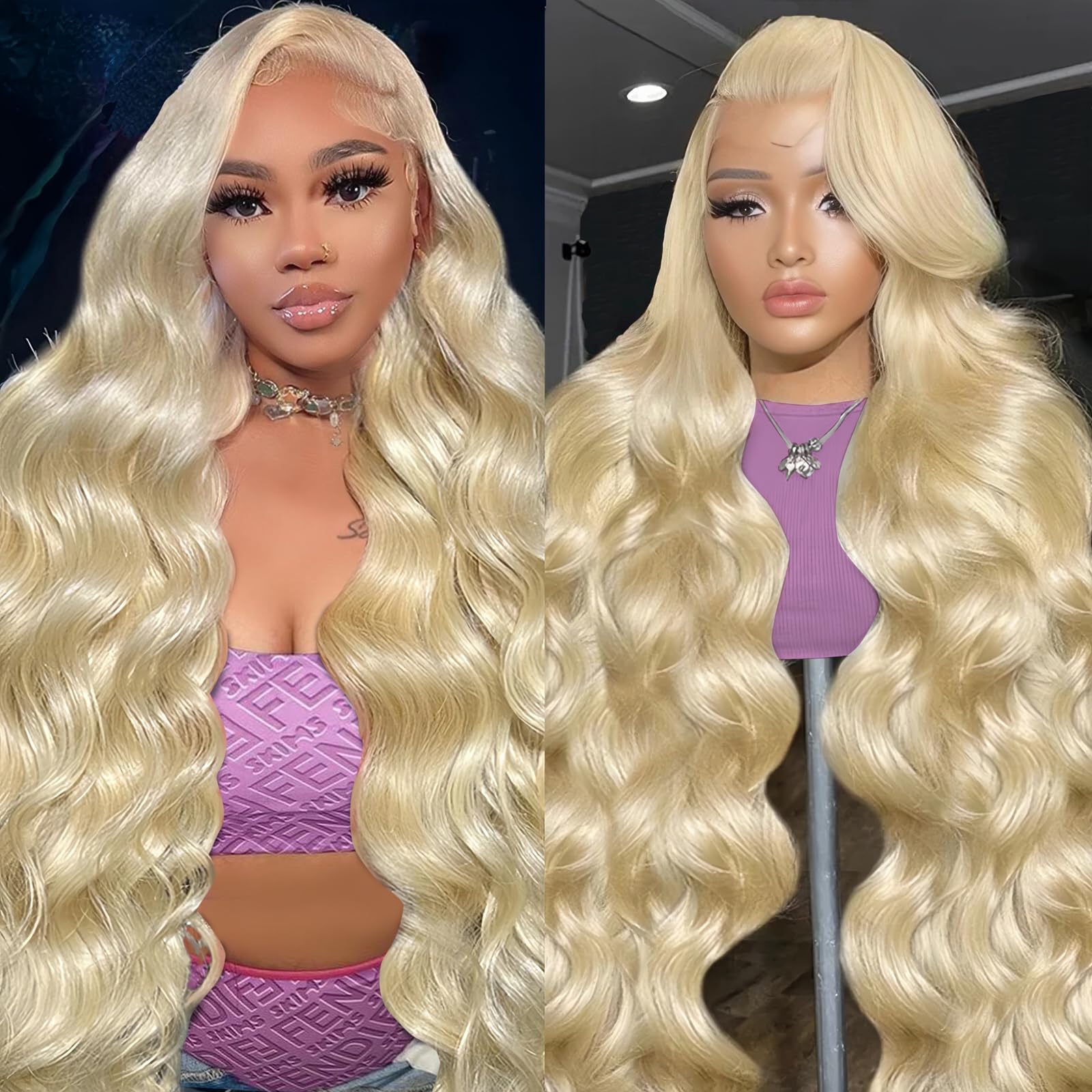 Cloudeer 28-inch 613 lace-front wig full-length view for dramatic natural blonde style
