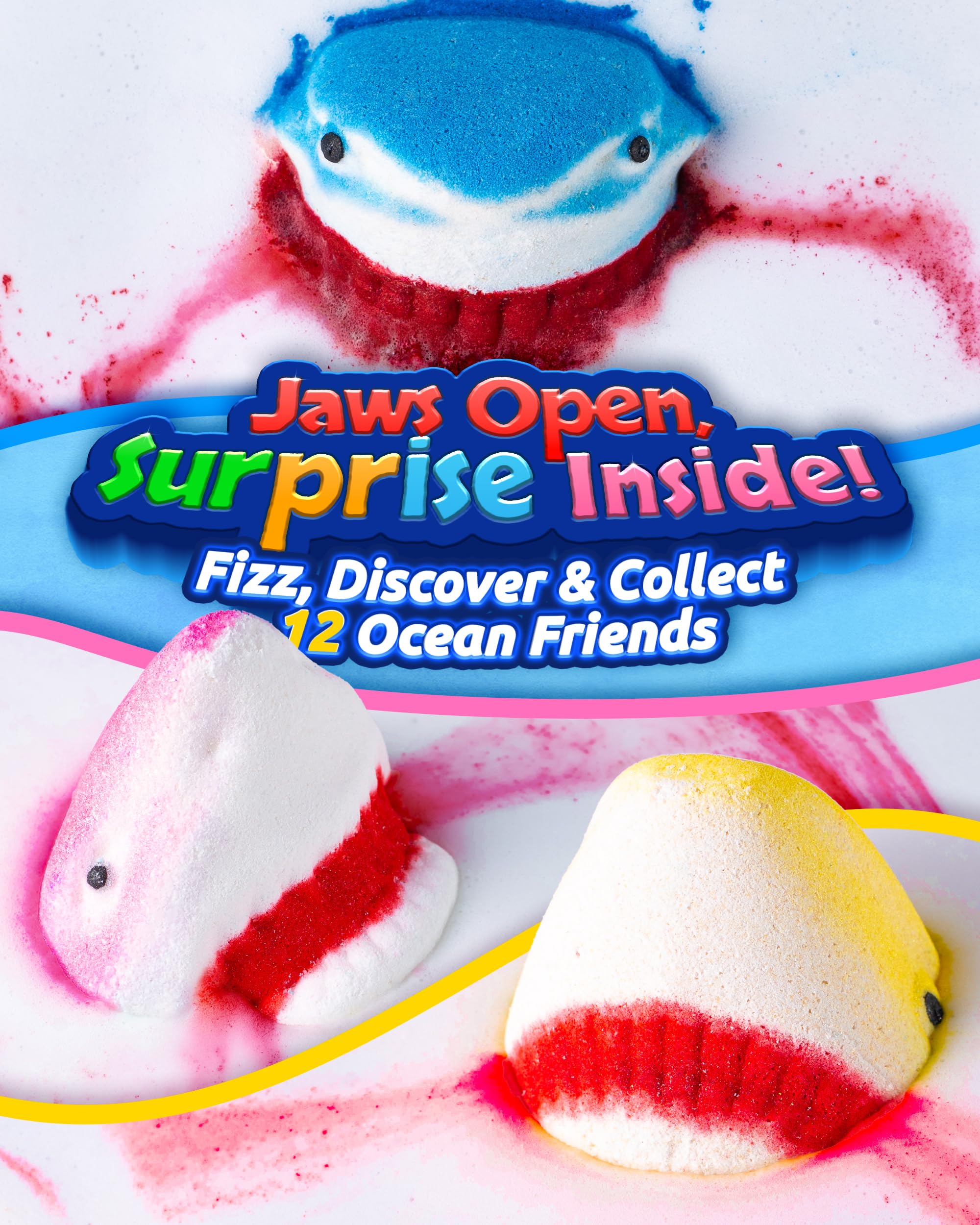 CLOUQUAR shark bath bombs blue design for vibrant bath play and scent