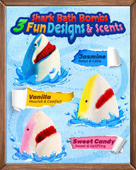 CLOUQUAR shark bath bombs yellow design for bright bath time fun