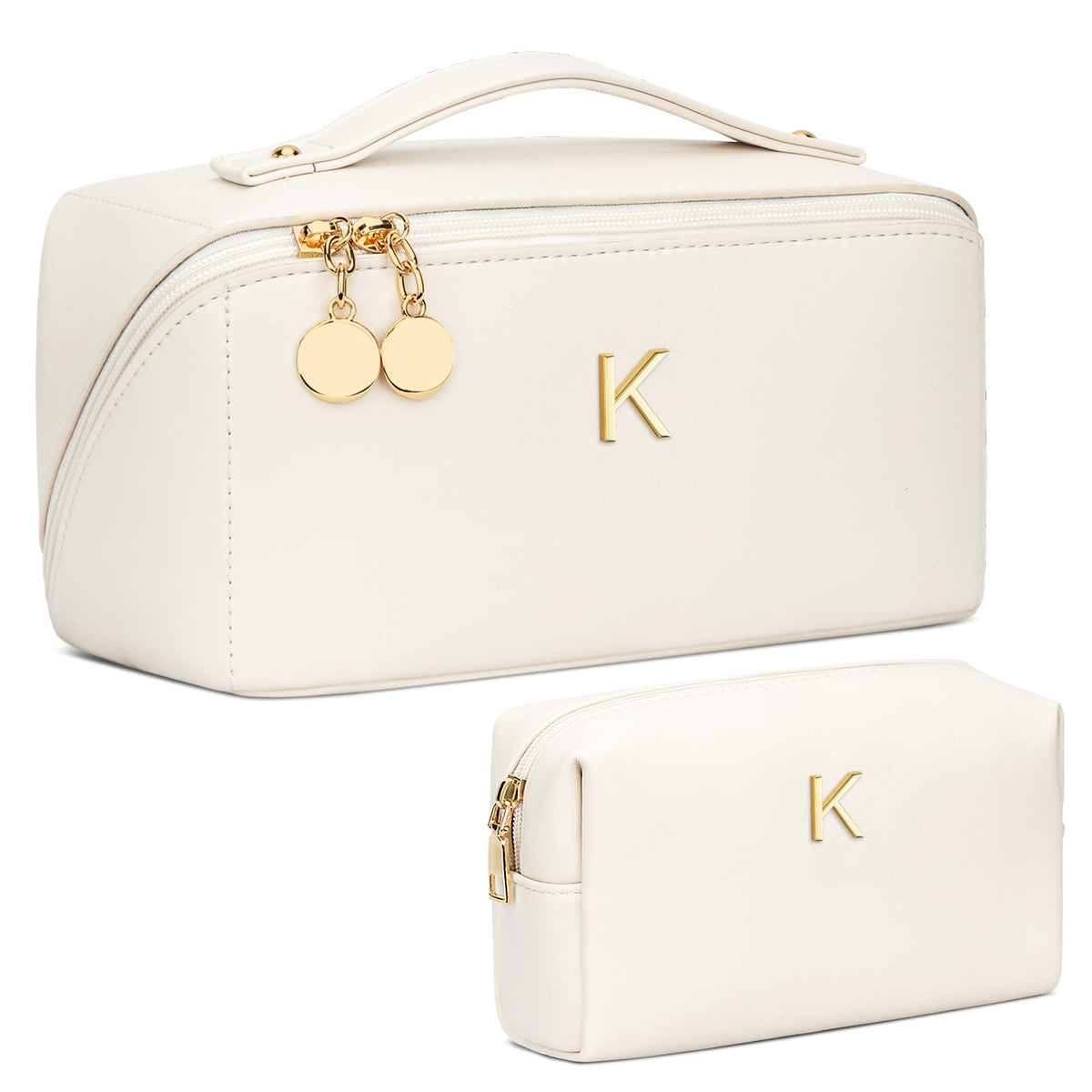 CloudWings initial makeup bag front view with personalized initials for a stylish gift