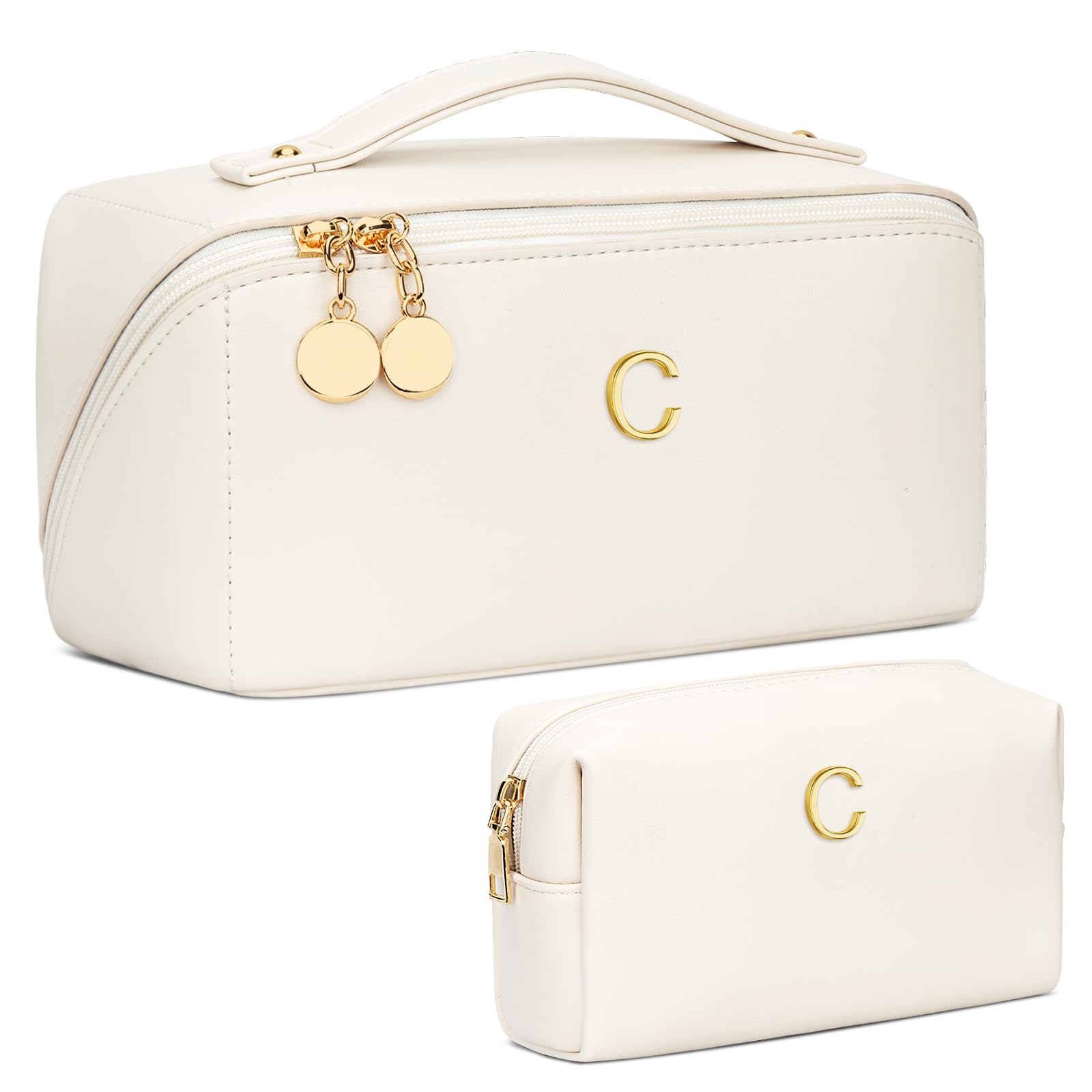 CLOUDWINGS initial makeup bag set front view shows personalized initials for a chic gift