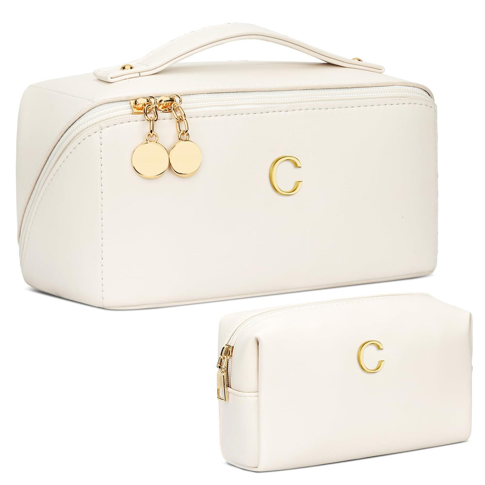 CLOUDWINGS initial makeup bag set front view shows personalized initials for a chic gift