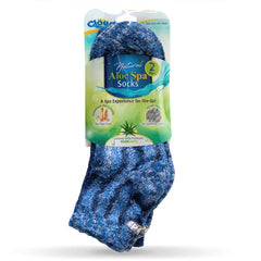 Cloudz Aloe Vera infused socks closeup highlights moisturizing comfort during travel.