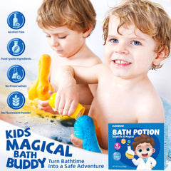 CLOUQUAR bubble-explosion-bath image demonstrates safe fizzy color play.