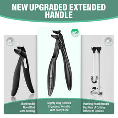 CLPPNA foot clipper with ergonomic handle eases reaching thick nails.