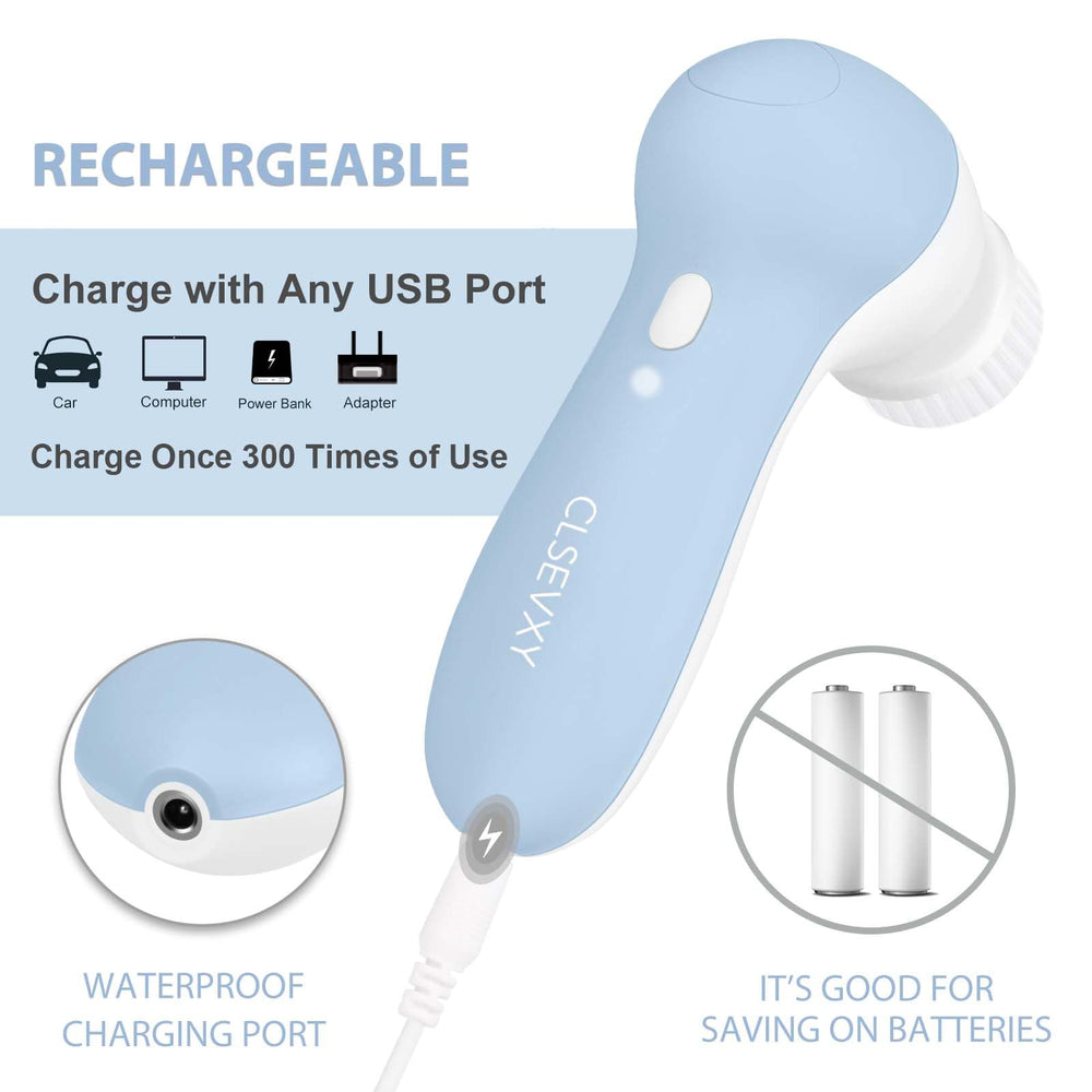 CLSEVXY massage-brush demonstrates facial relaxation and gentle toning benefits