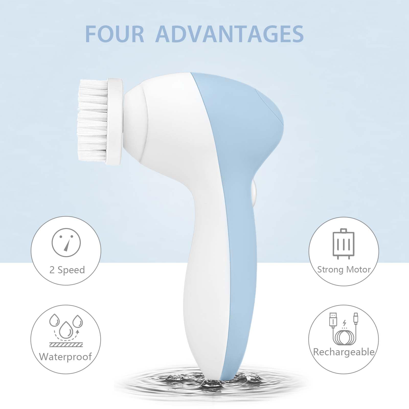 CLSEVXY brush used in shower highlights IPX7 waterproof convenience