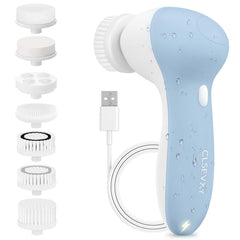 CLSEVXY rechargeable facial cleansing spin brush front view for at-home spa cleansing