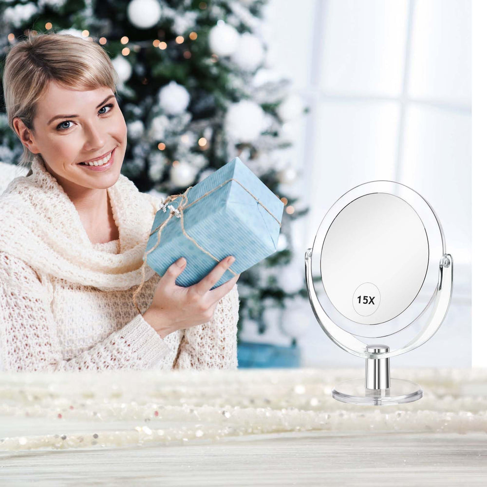CLSEVXY vanity mirror 360 swivel for flexible angle viewing during routines