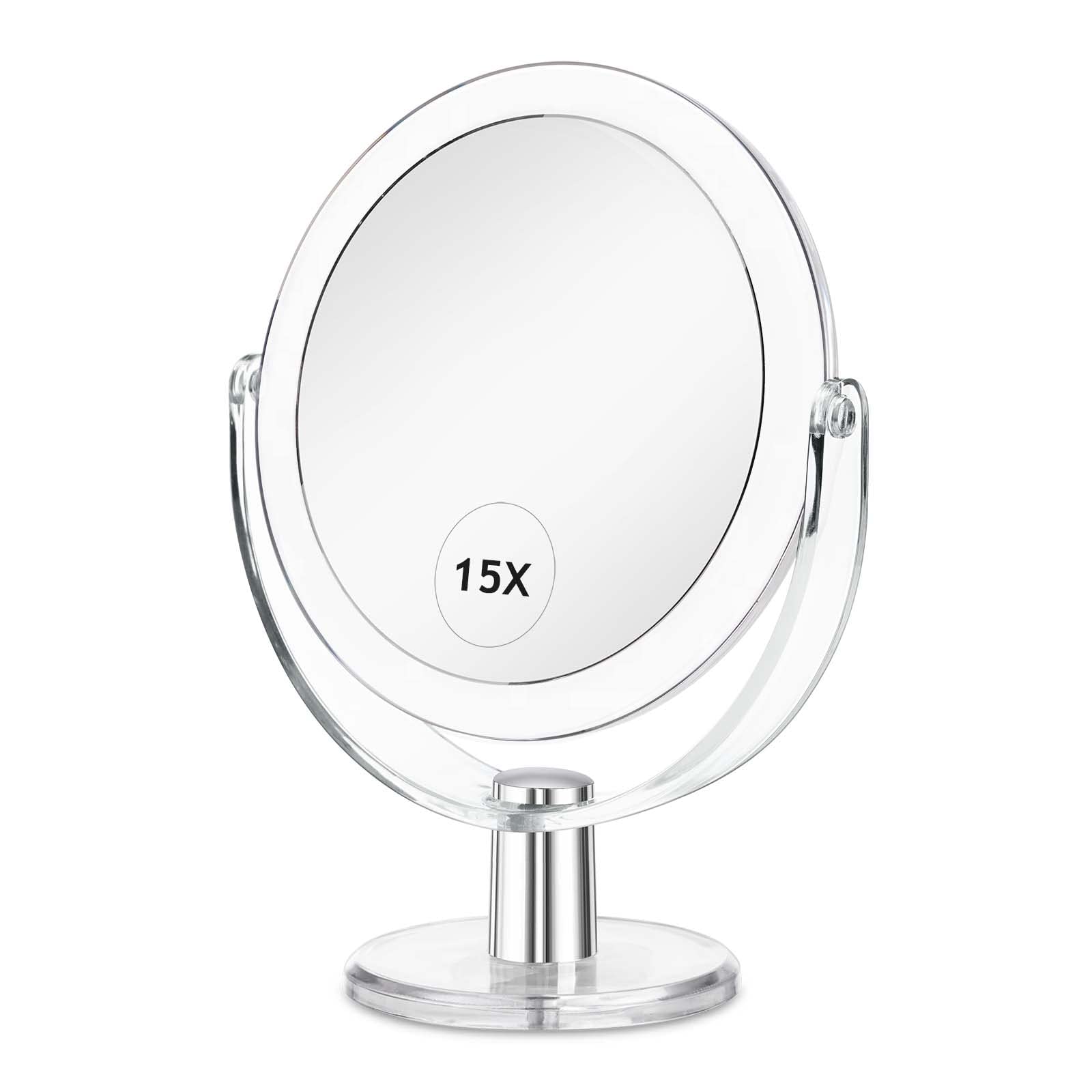 CLSEVXY vanity mirror with 1x and 15x magnification for precise makeup tweaks