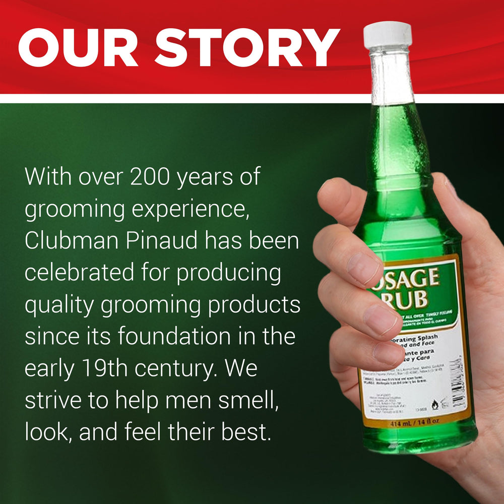 Complemento de afeitado con Clubman Jeris Osage Rub.