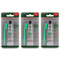 Clubman moustache wax hang pack neutral color display with three tubes and brush for easy styling
