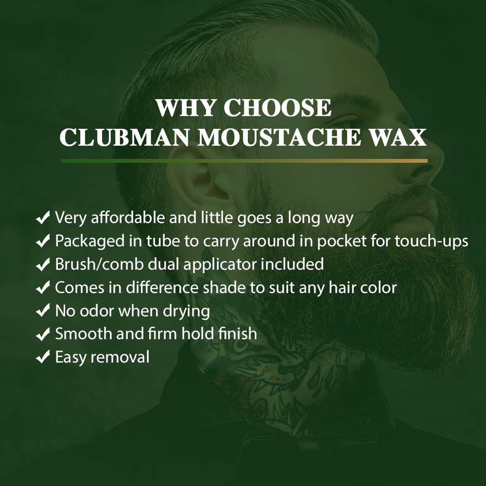 Three 0.5 oz tubes arranged in Clubman moustache wax hang pack
