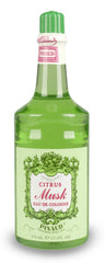 Clubman Pinaud Citrus Musk bottle showcases refreshing aftershave scent and skin-soothing potential