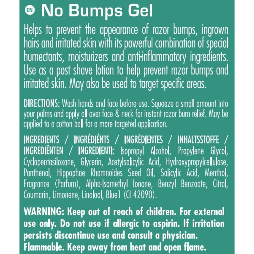 Clubman Pinaud No Bumps Gel on clean face providing soothing shave relief