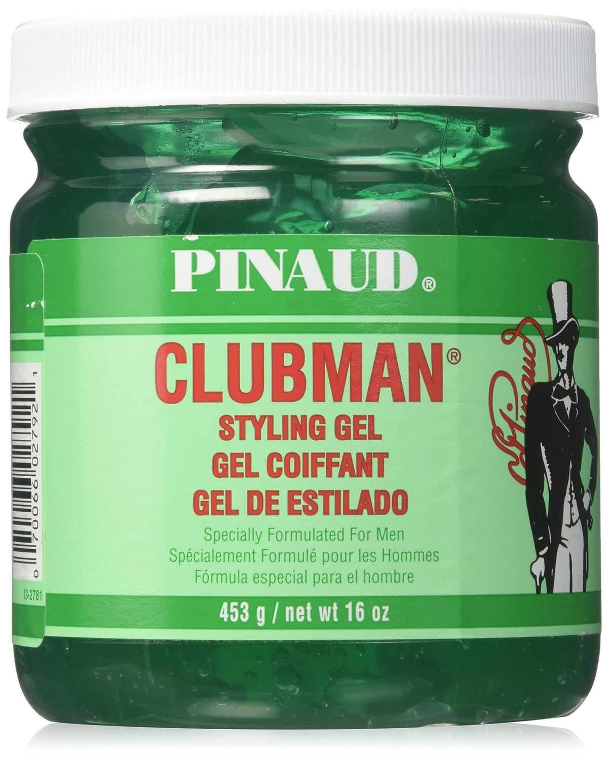 Clubman styling gel bottle provides flexible hold for a polished look.