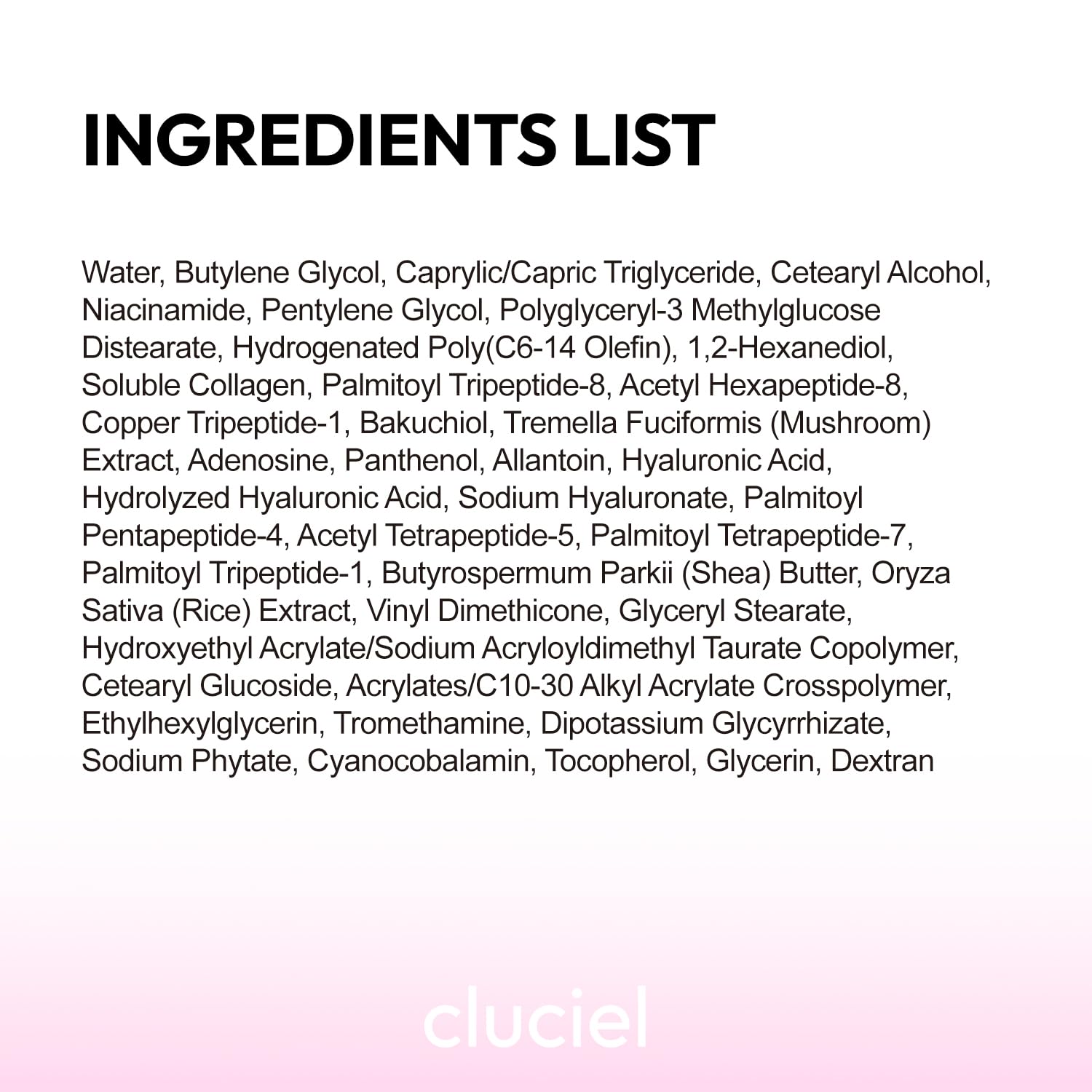 cluciel collagen peptide cream sensitive skin friendly ingredients closeup