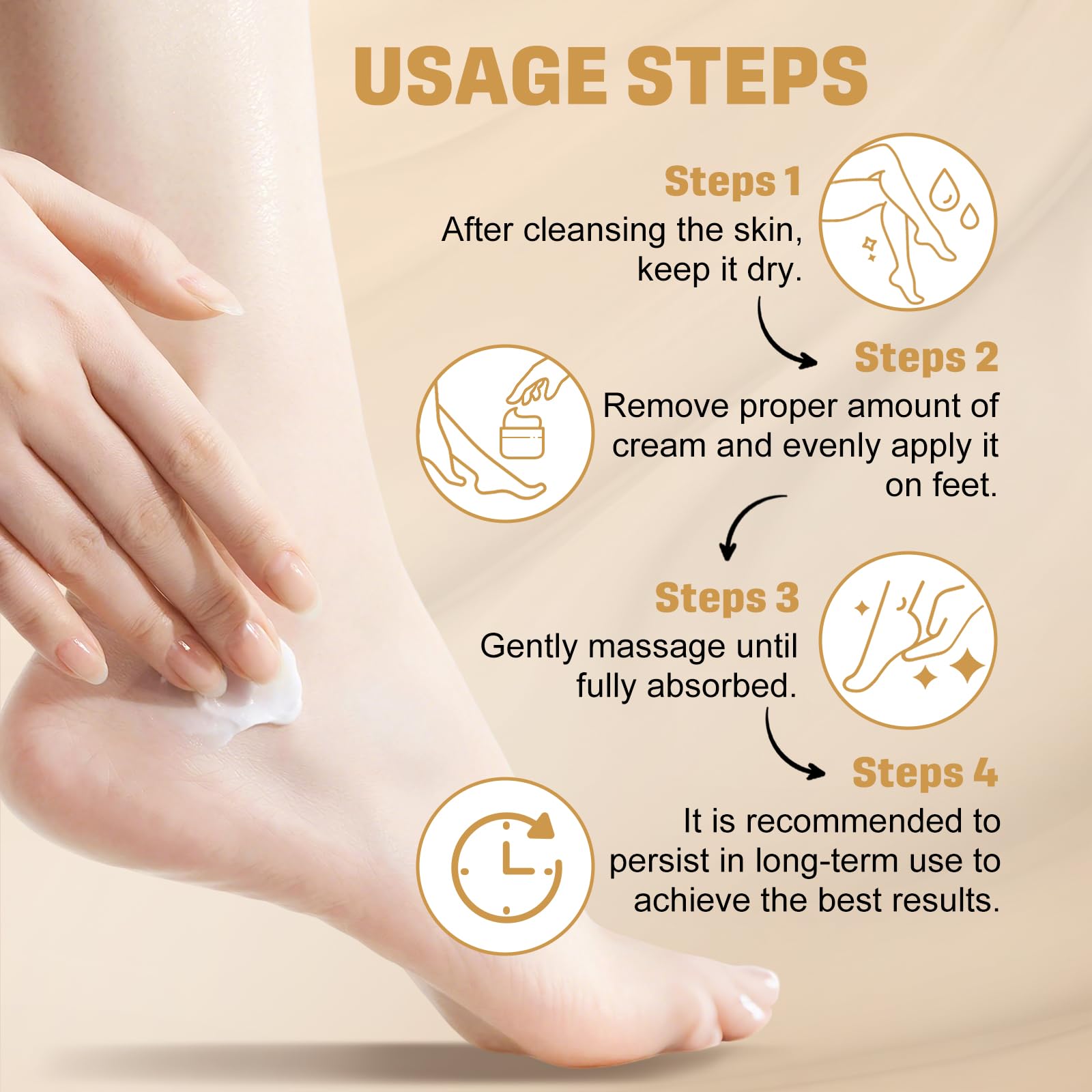 Clyecfra 60% Urea Cream on cracked feet highlights potential relief from dryness.
